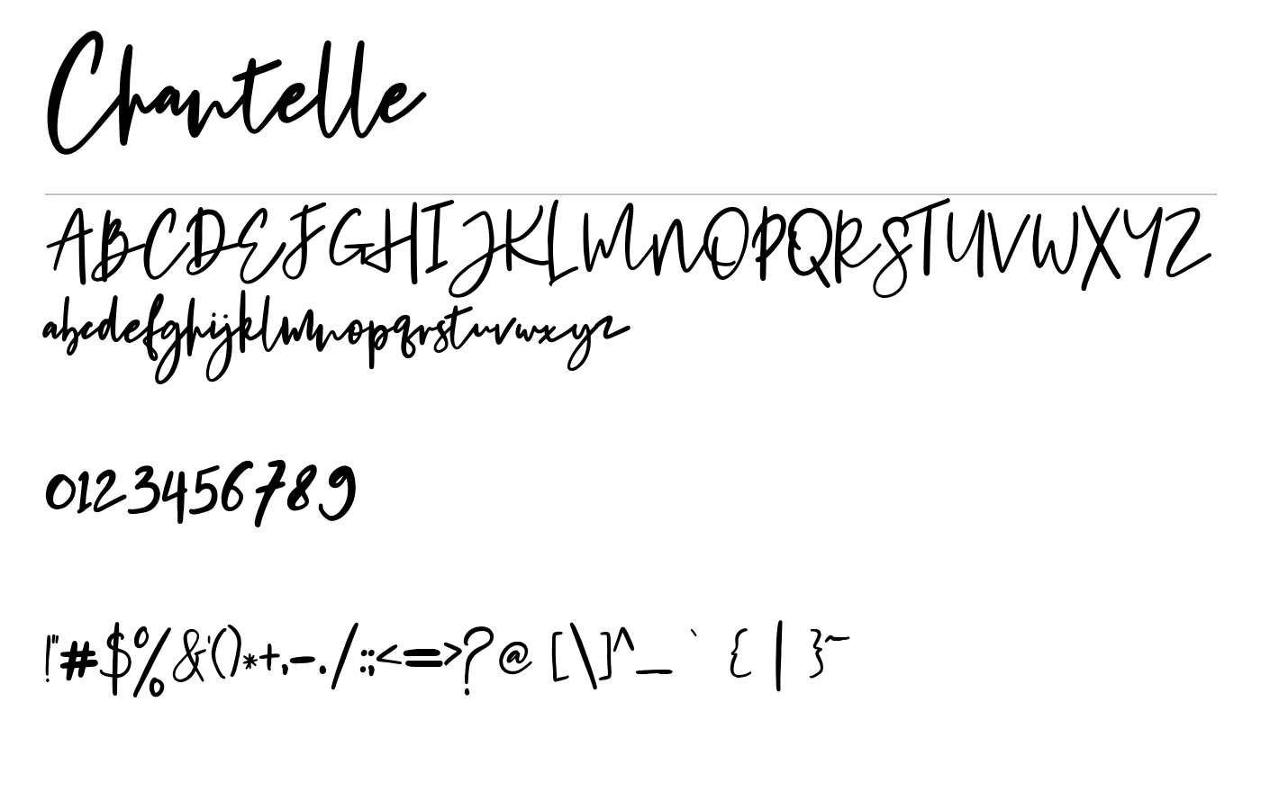 Chantelle Font preview