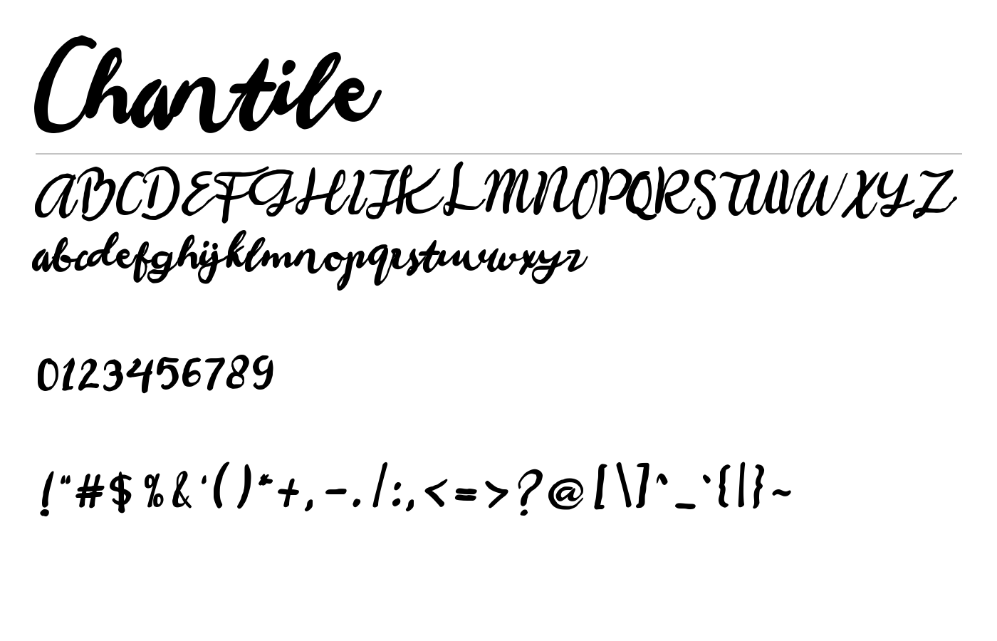 Chantile Font preview