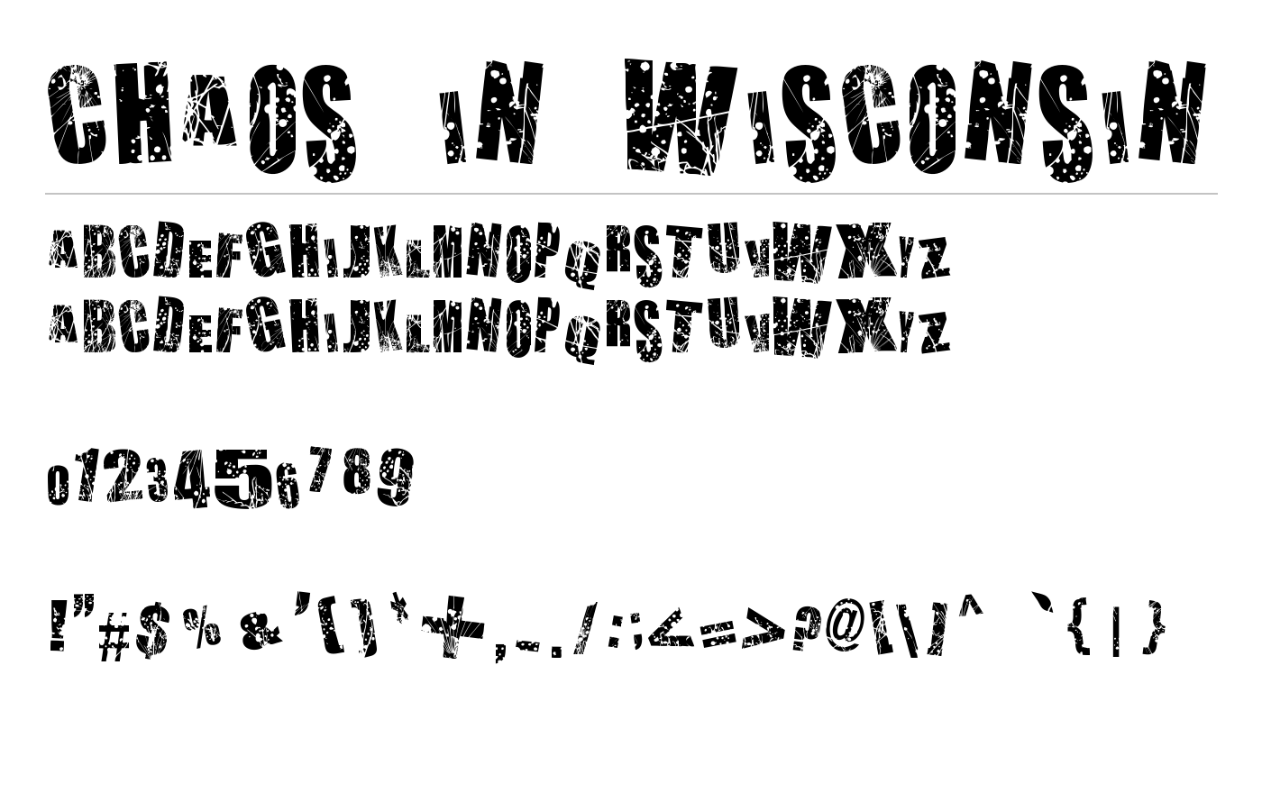 Chaos in Wisconsin Font preview