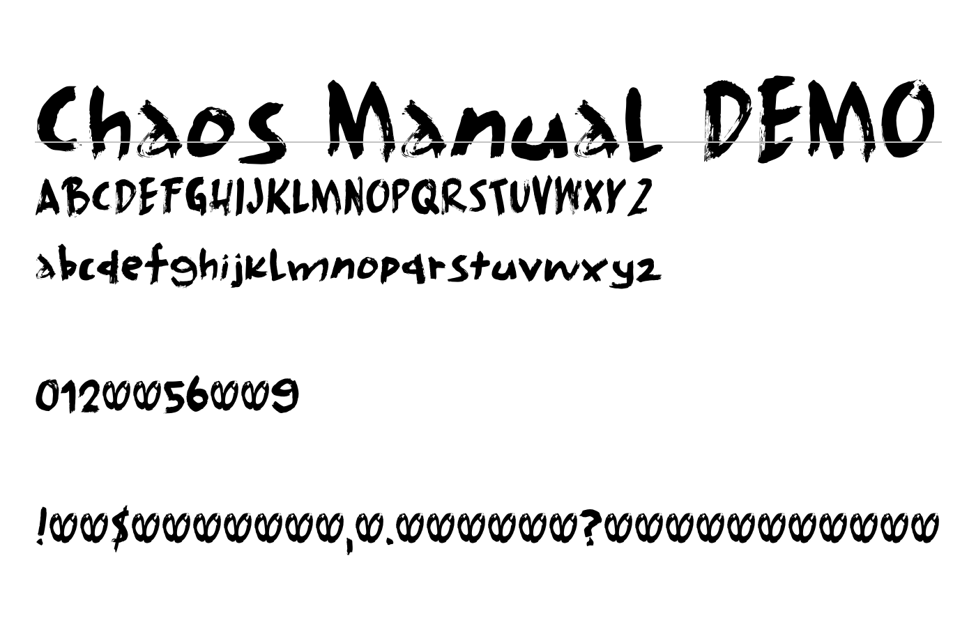 Chaos Manual DEMO Font preview