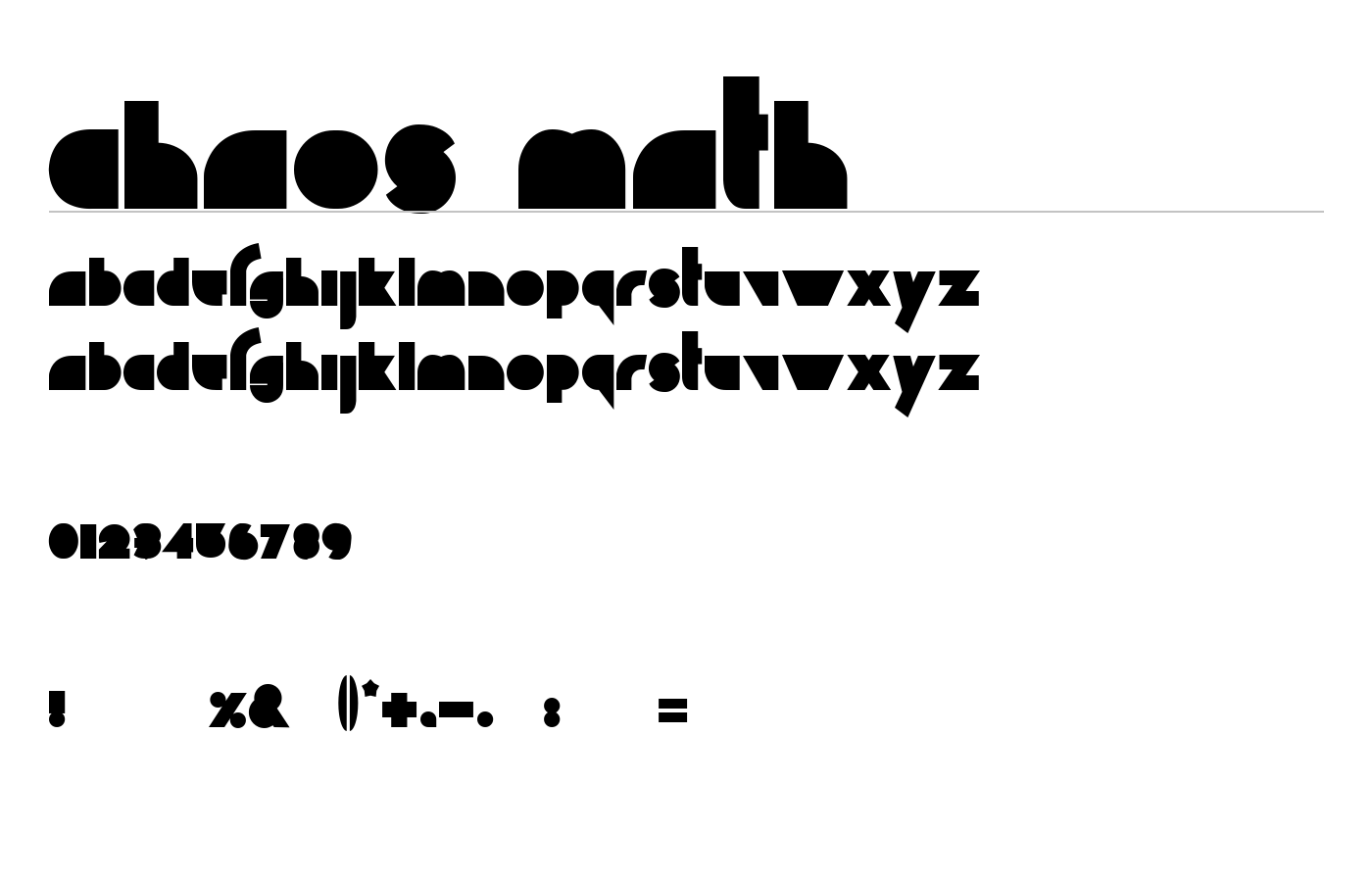 Chaos Math Font preview