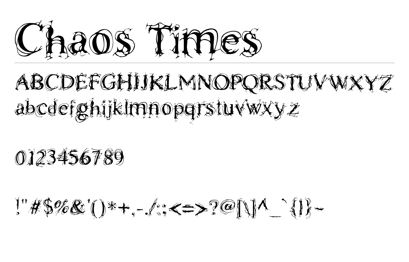 Chaos Times Font preview