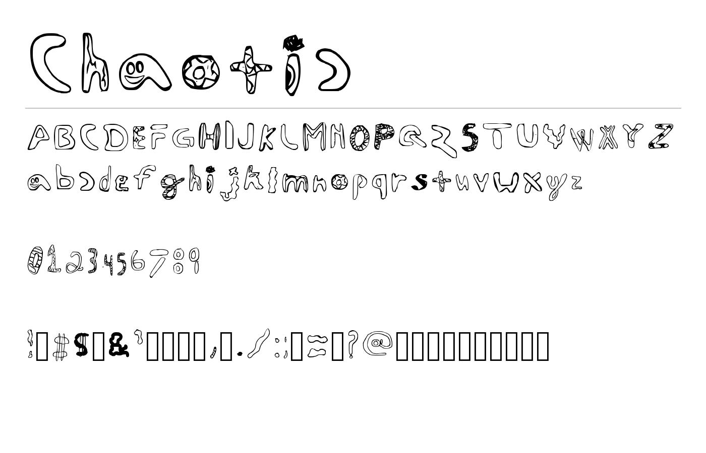Chaotic Font preview
