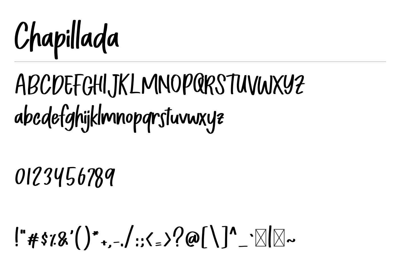Chapillada Font preview
