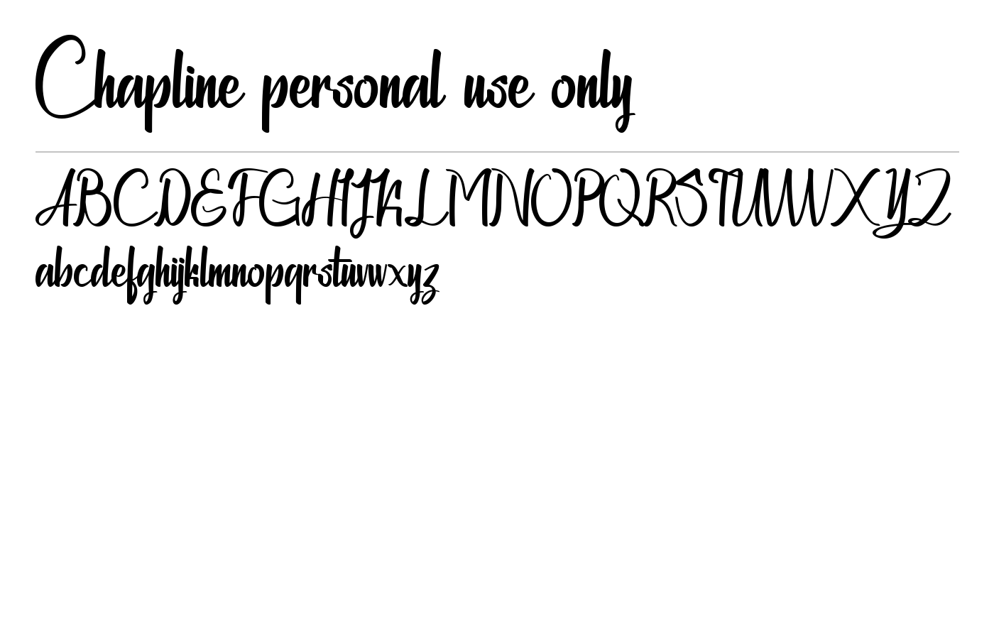 Chapline personal use only Font preview