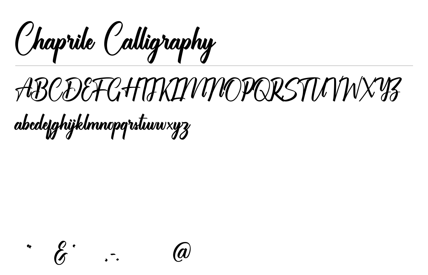 Chaprile Calligraphy Font preview