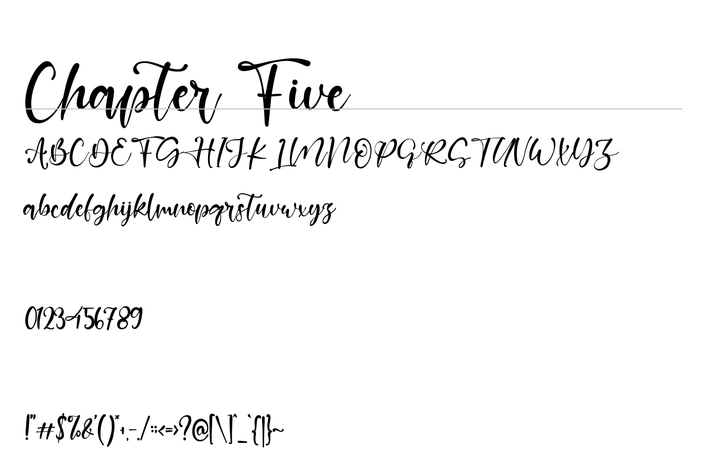 Chapter Five Font preview