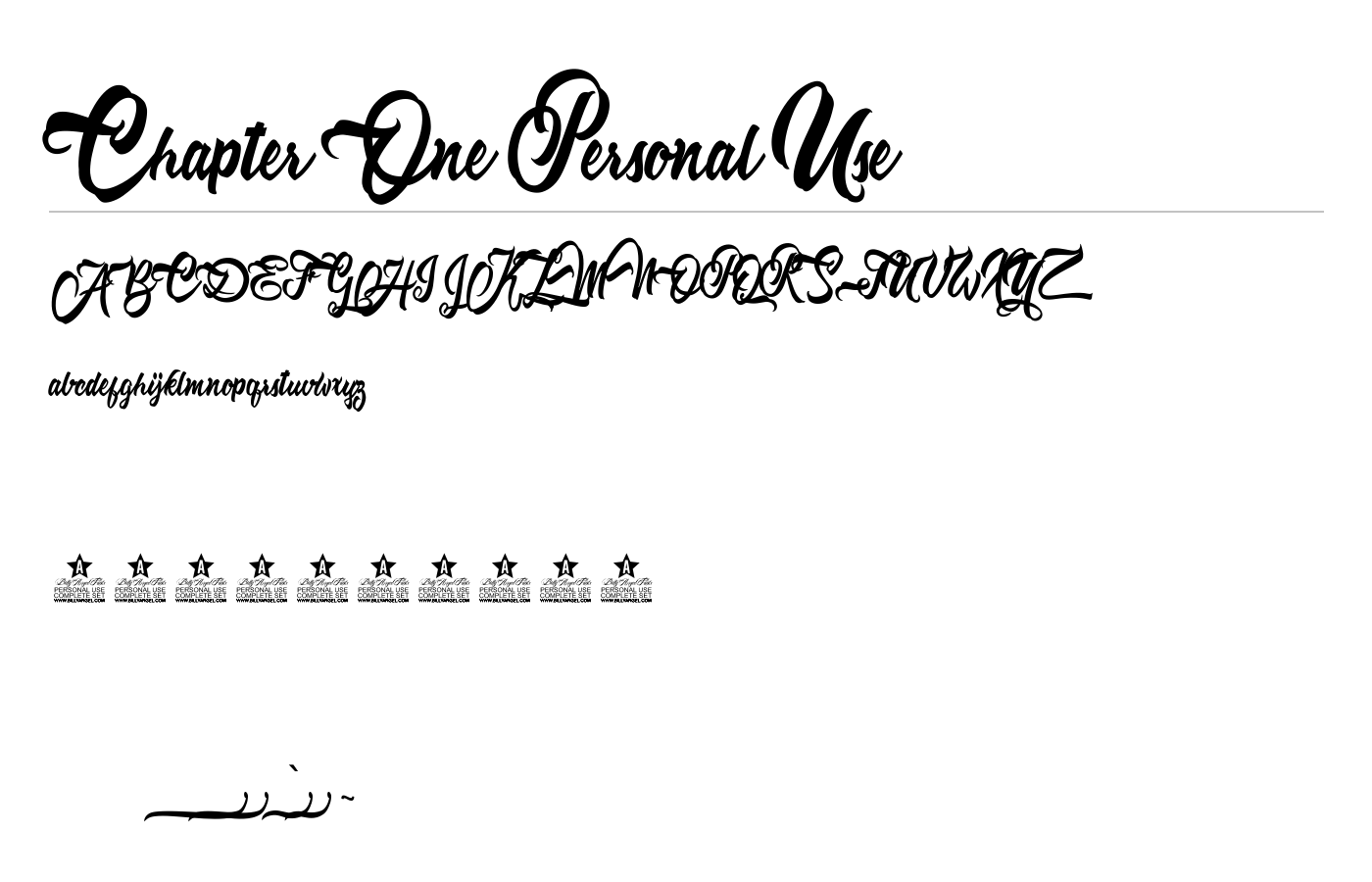 Chapter One Personal Use Font preview