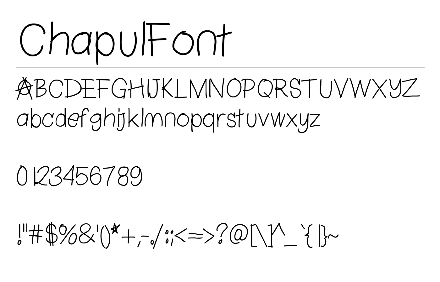 ChapulFont preview