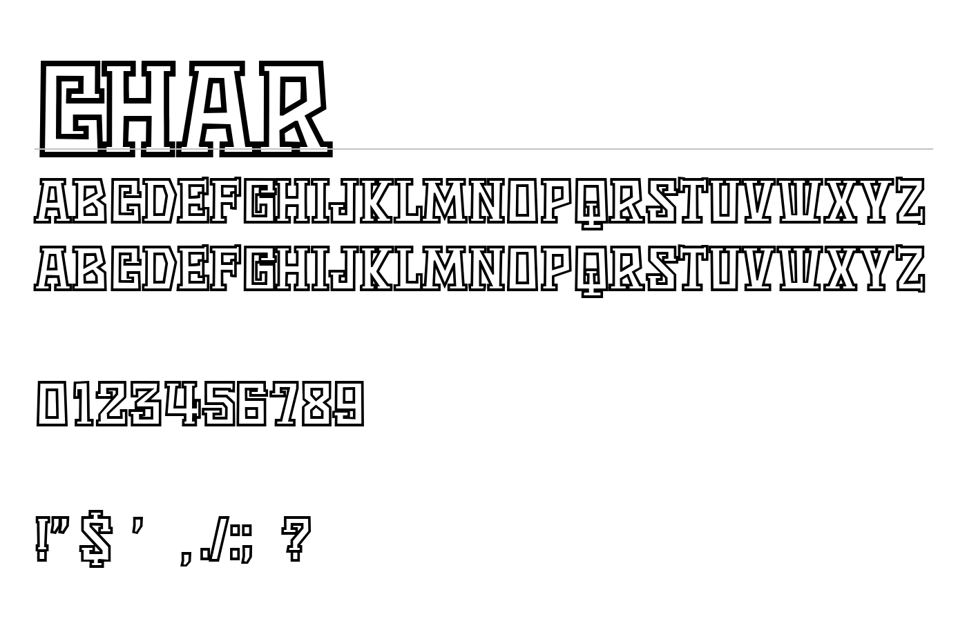 Char Font preview