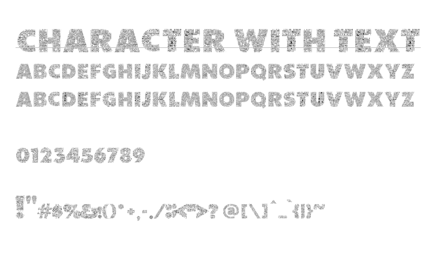 Character with Text Font preview