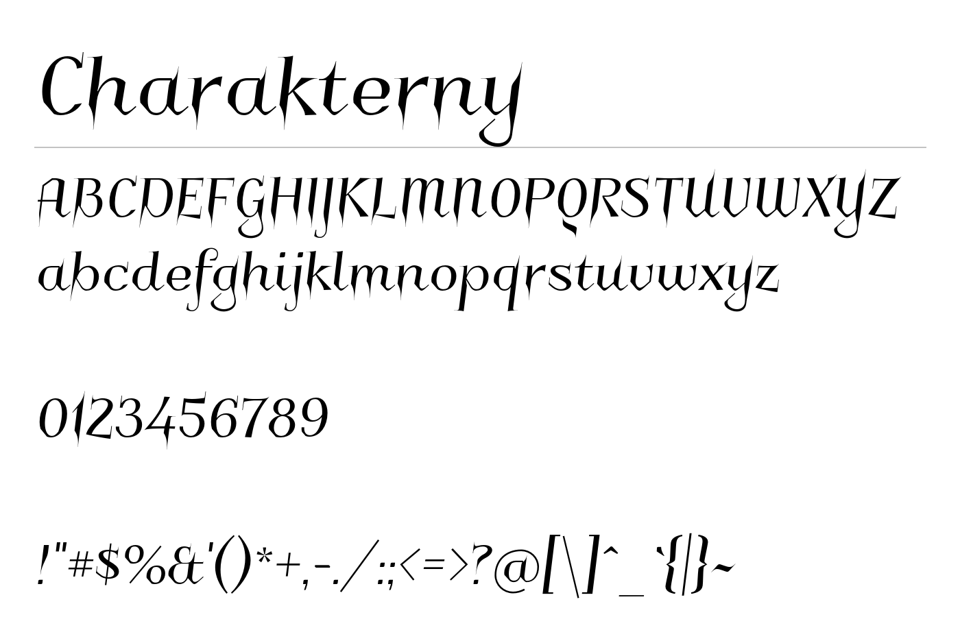 Charakterny Font preview