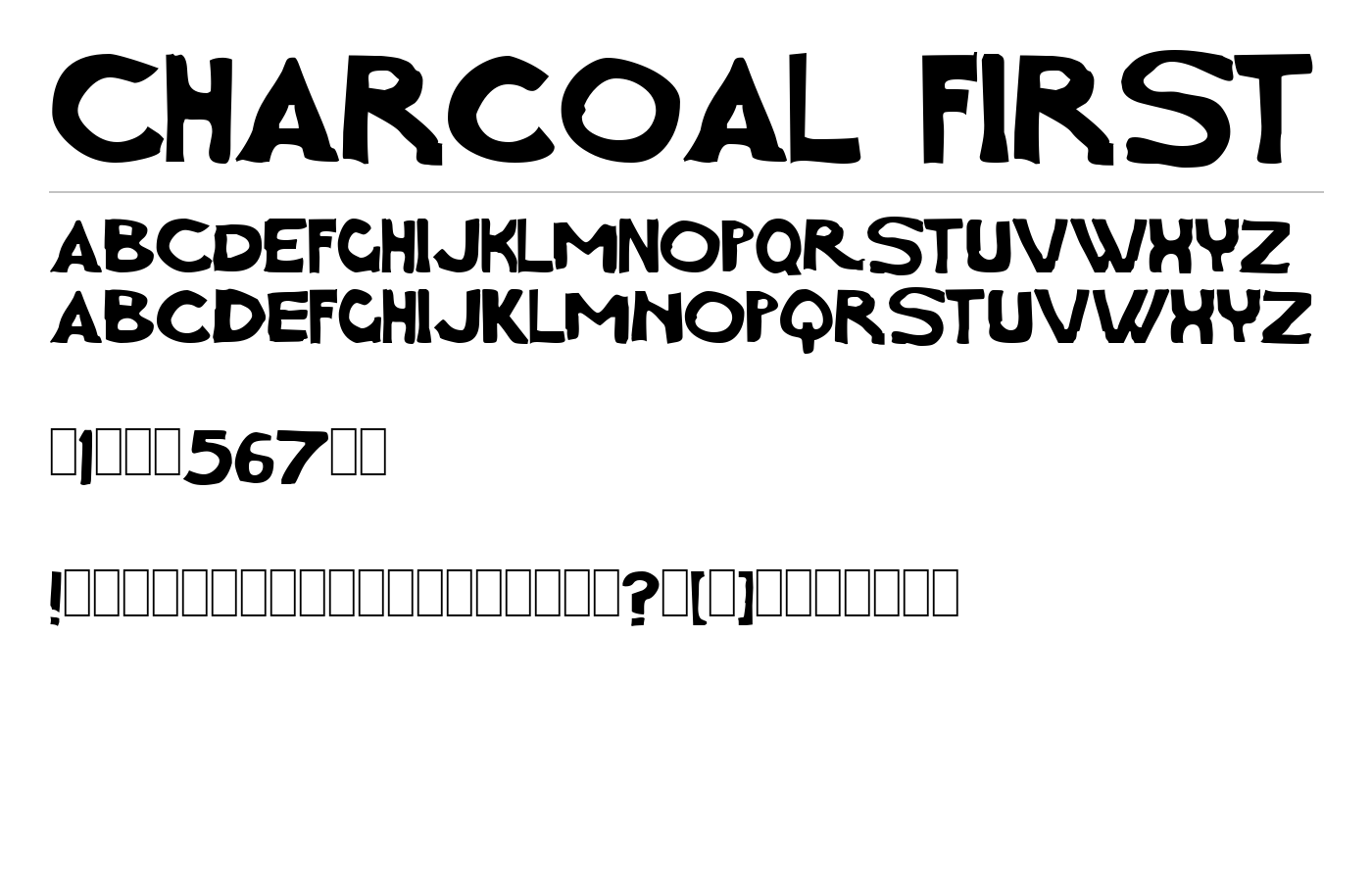 Charcoal first Font preview