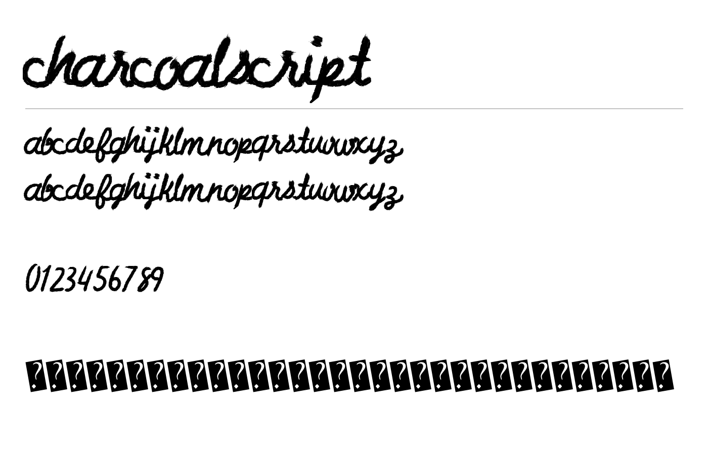 CharcoalScript Font preview