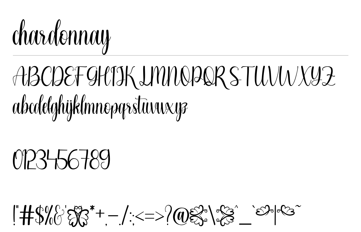 chardonnay Font preview
