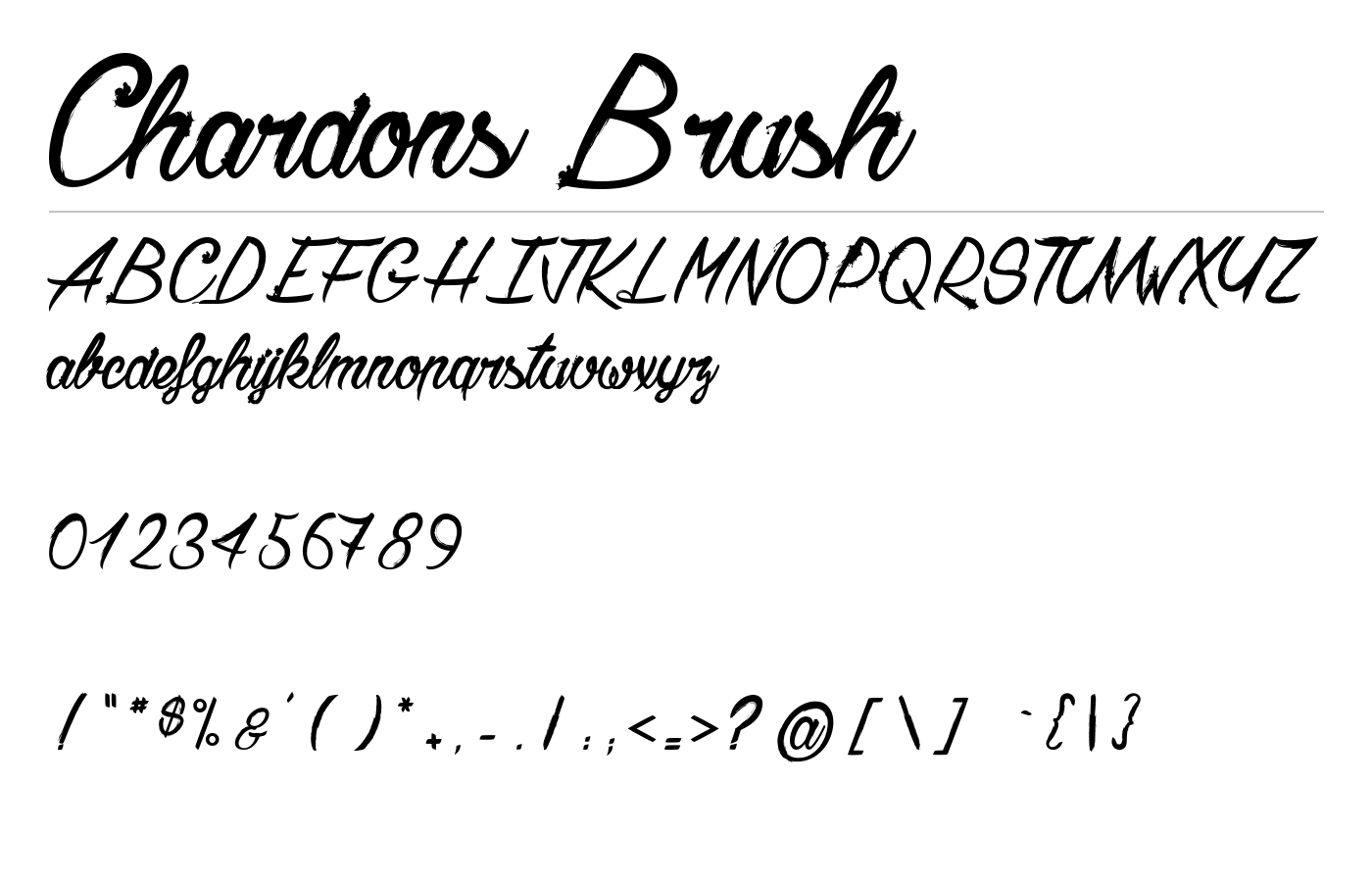 Chardons Brush Font preview