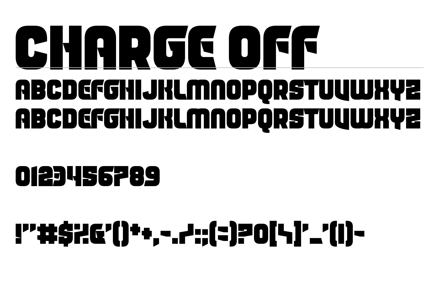 Charge Off Font preview