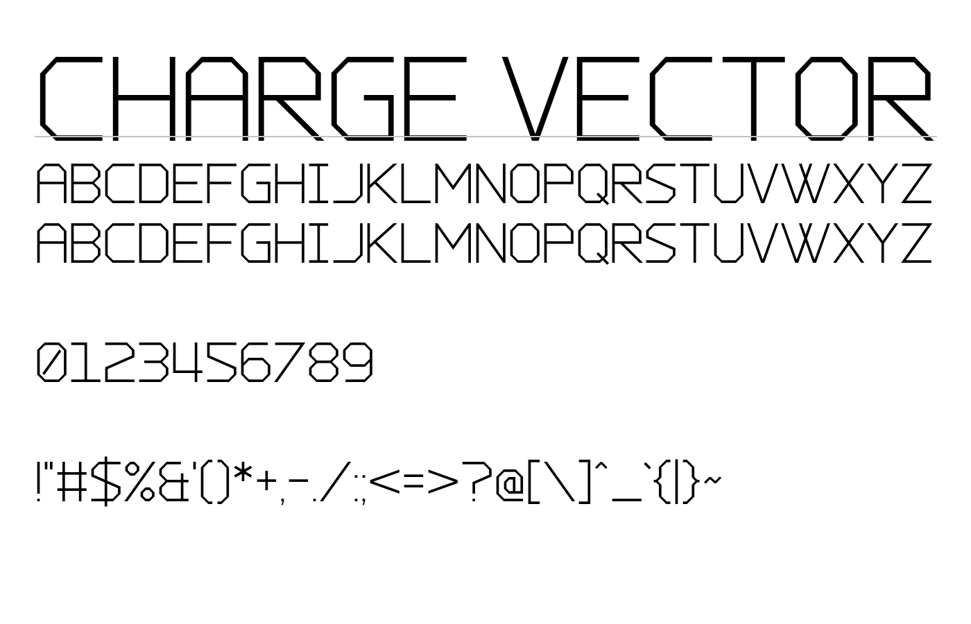 Charge Vector Font preview