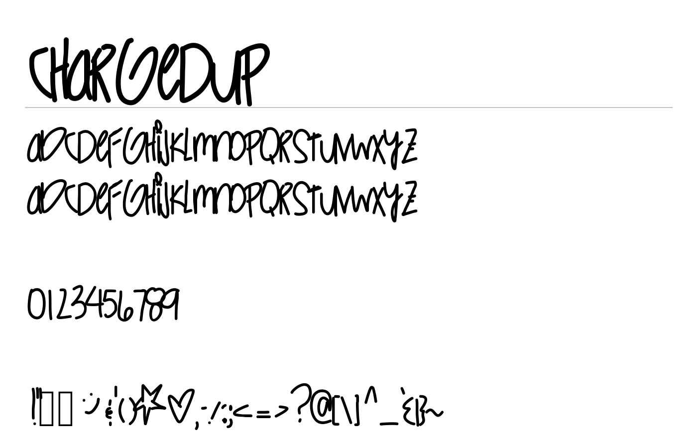 ChargedUp Font preview