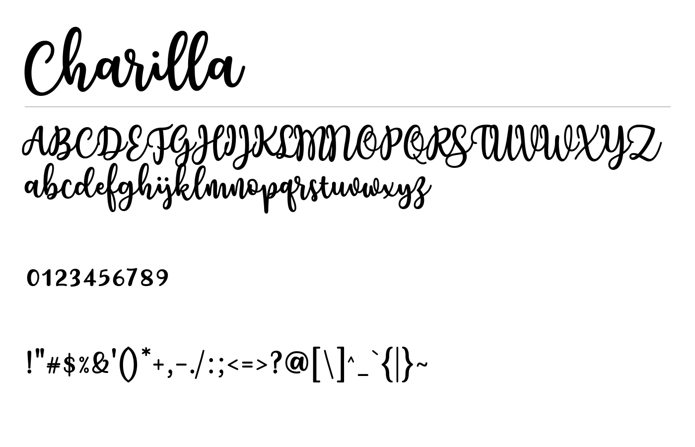 Charilla Font preview