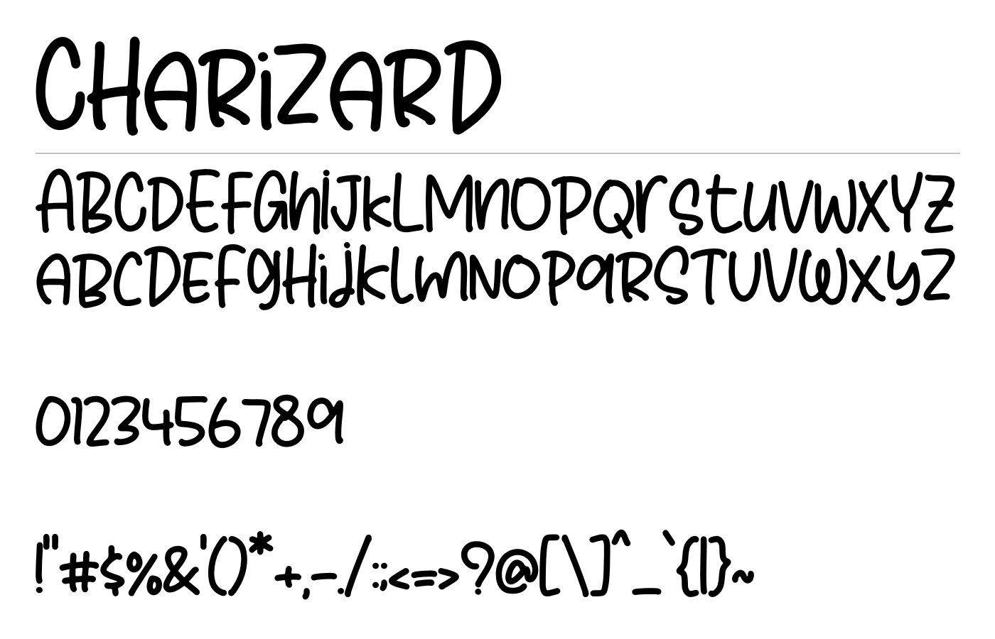 Charizard Font preview