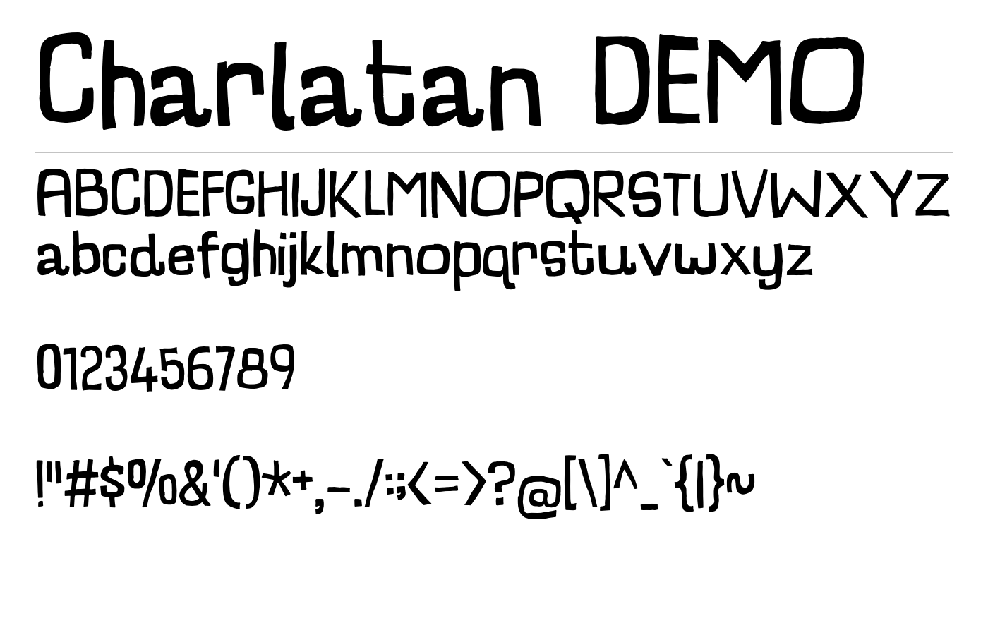 Charlatan DEMO Font preview