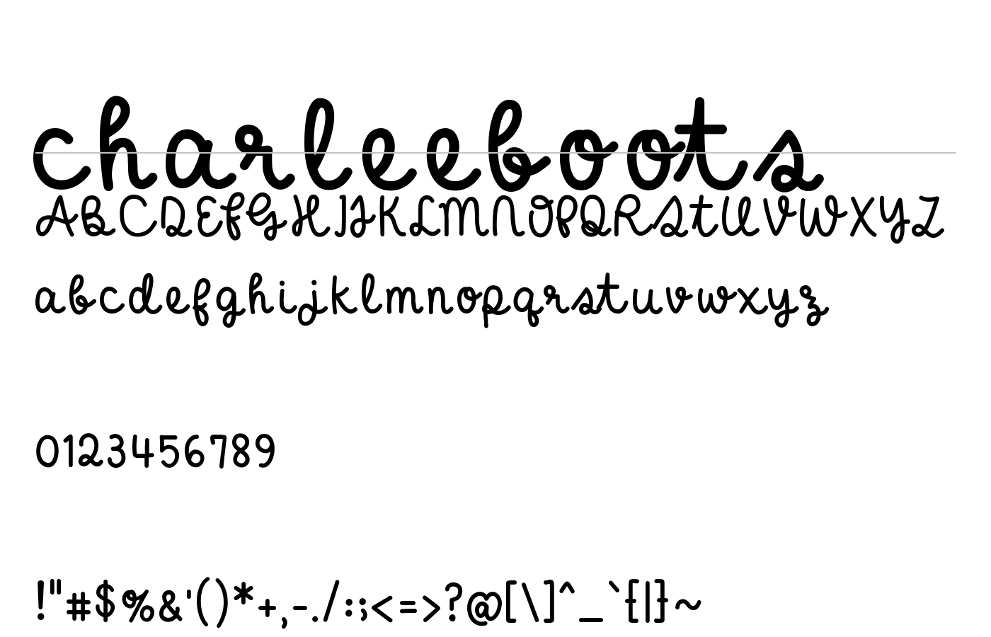 charleeboots Font preview