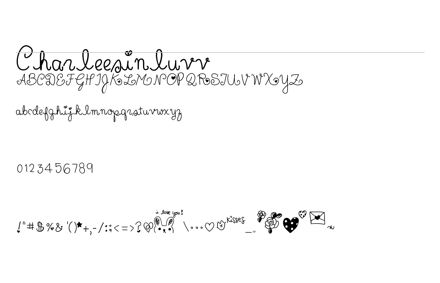 Charleesinluvv Font preview