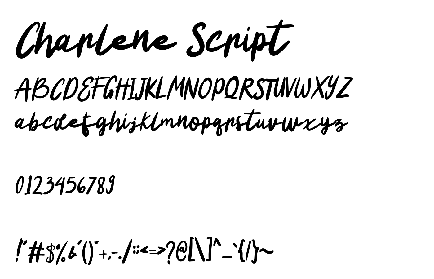 Charlene Script Font preview