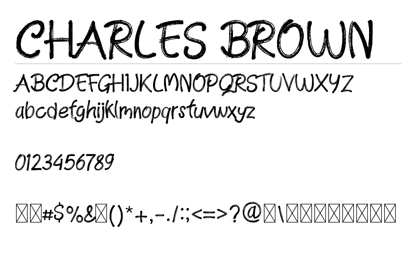 CHARLES BROWN Font preview