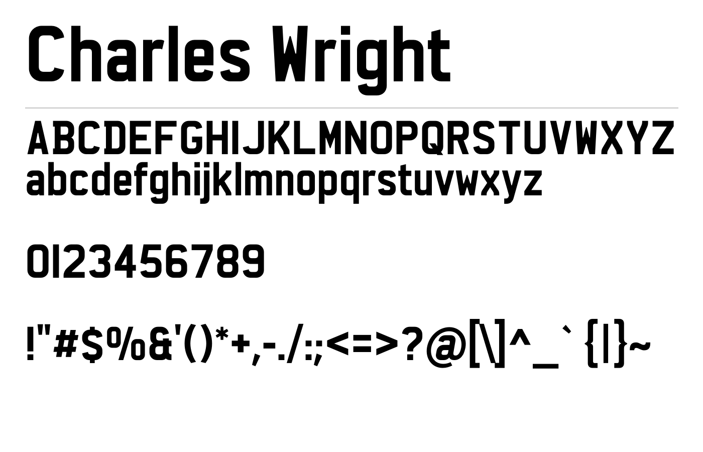 Charles Wright Font preview