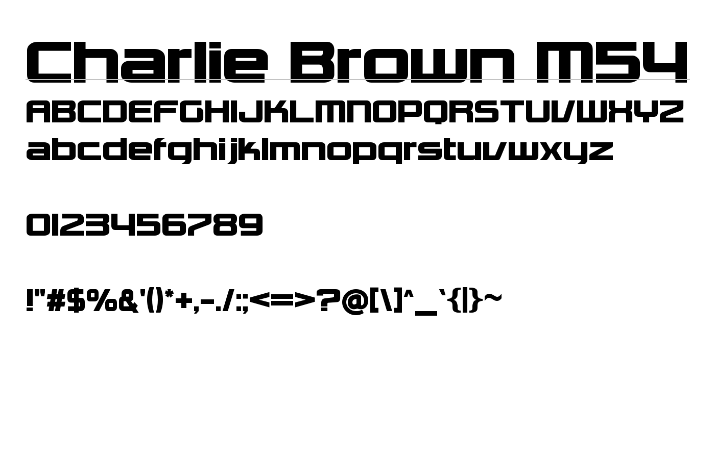 Charlie Brown M54 Font preview