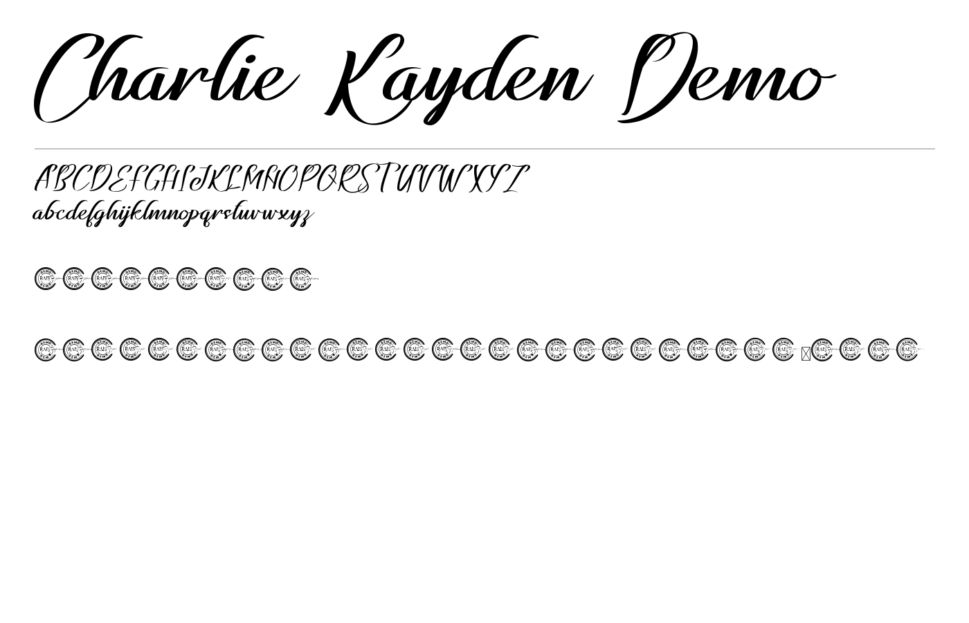 Charlie Kayden Demo Font preview