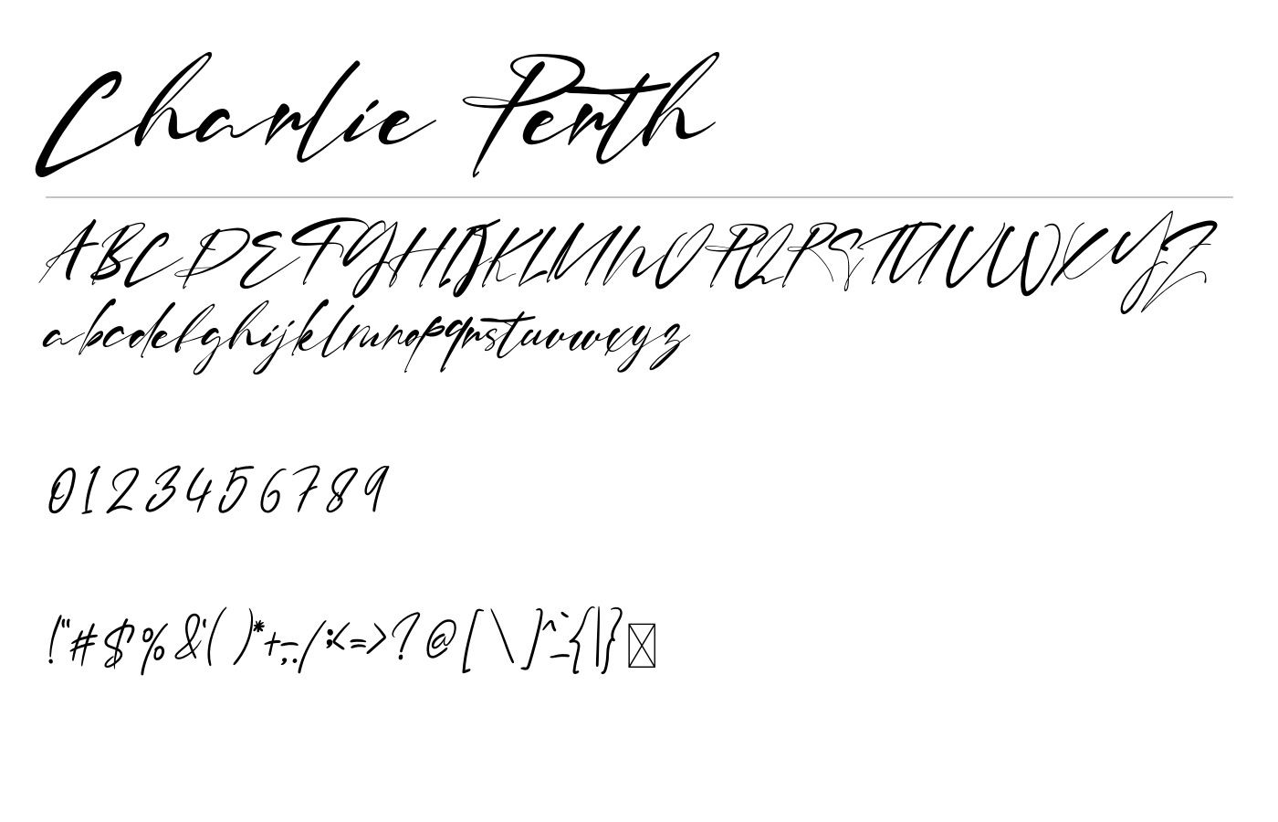 Charlie Perth Font preview