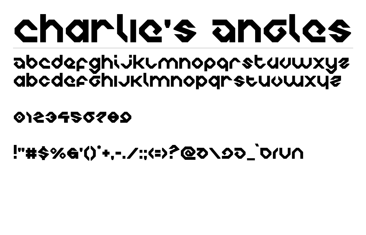 Charlie's Angles Font preview