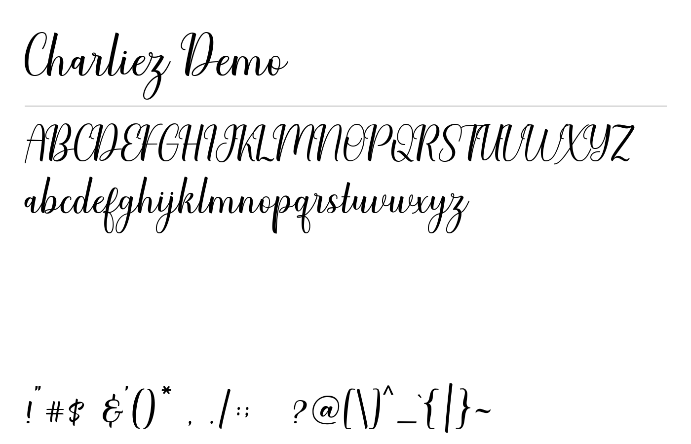 Charliez Demo Font preview