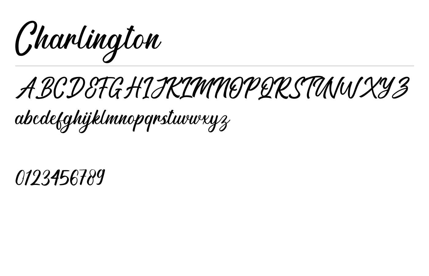 Charlington Font preview