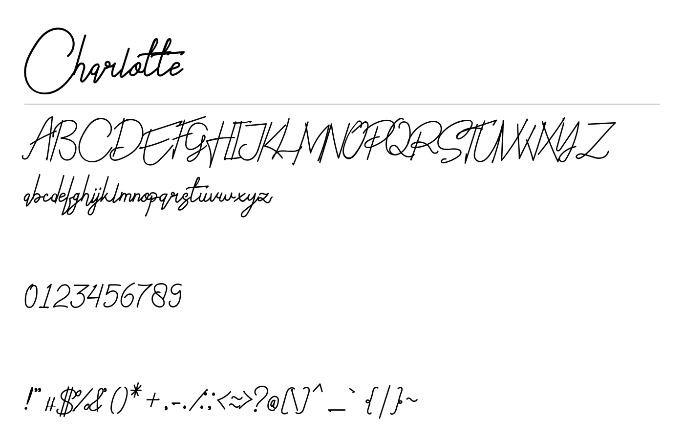 Charlotte Script Font preview