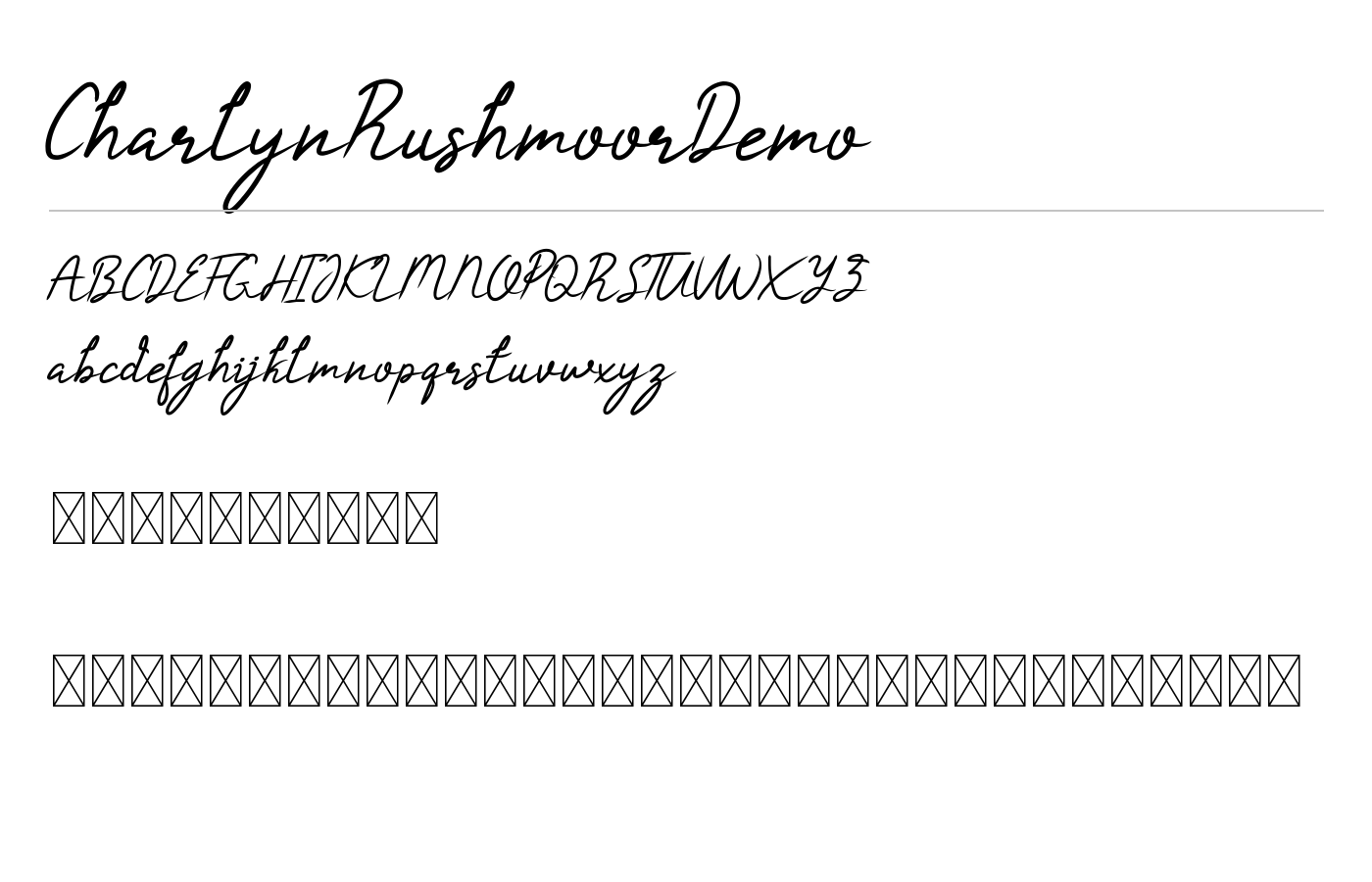 CharlynRushmoorDemo Font preview