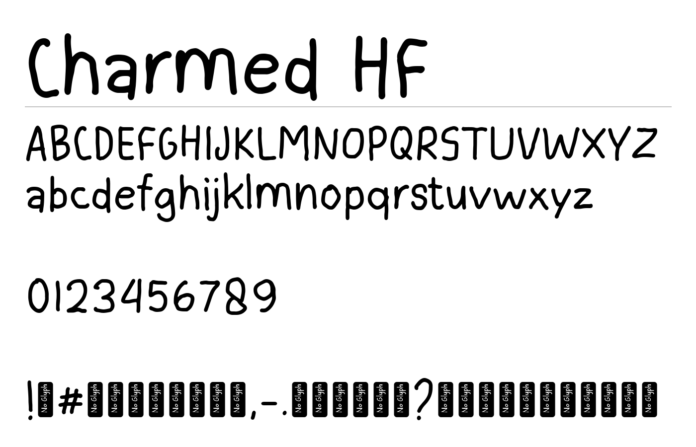 Charmed HF Font preview