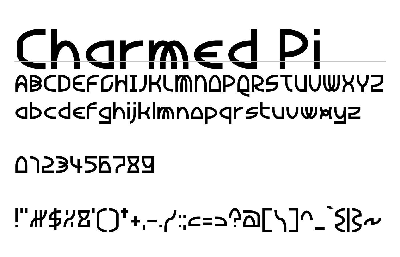 Charmed Pi Font preview