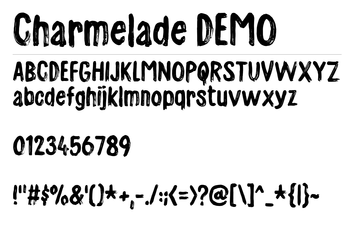 Charmelade DEMO Font preview