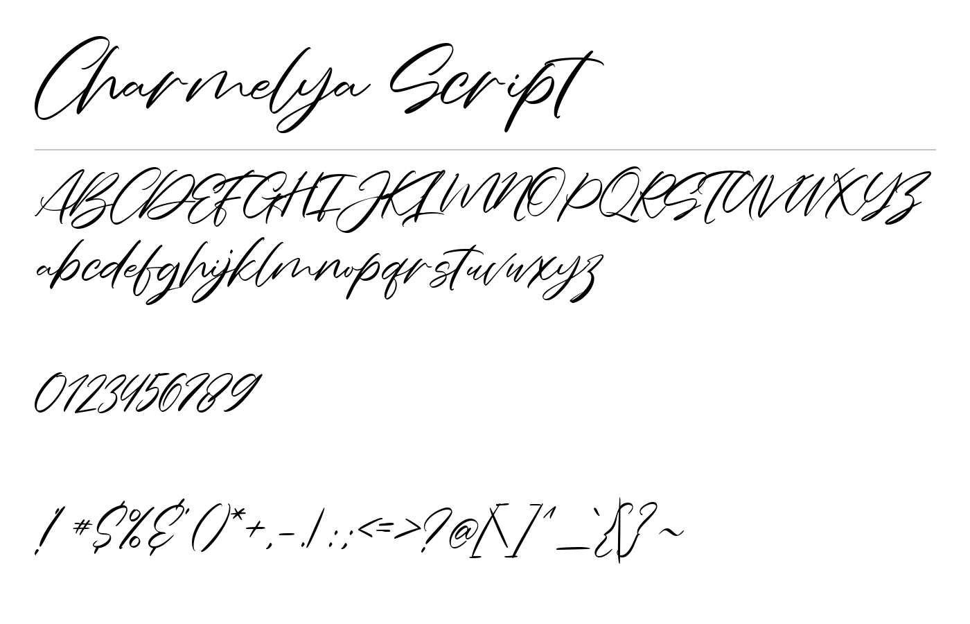 Charmelya Font preview