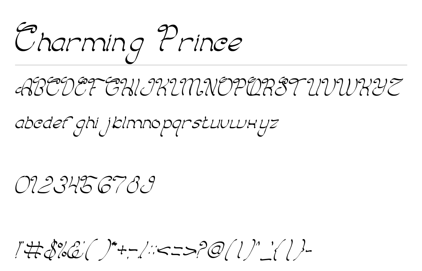 Charming Prince Font preview