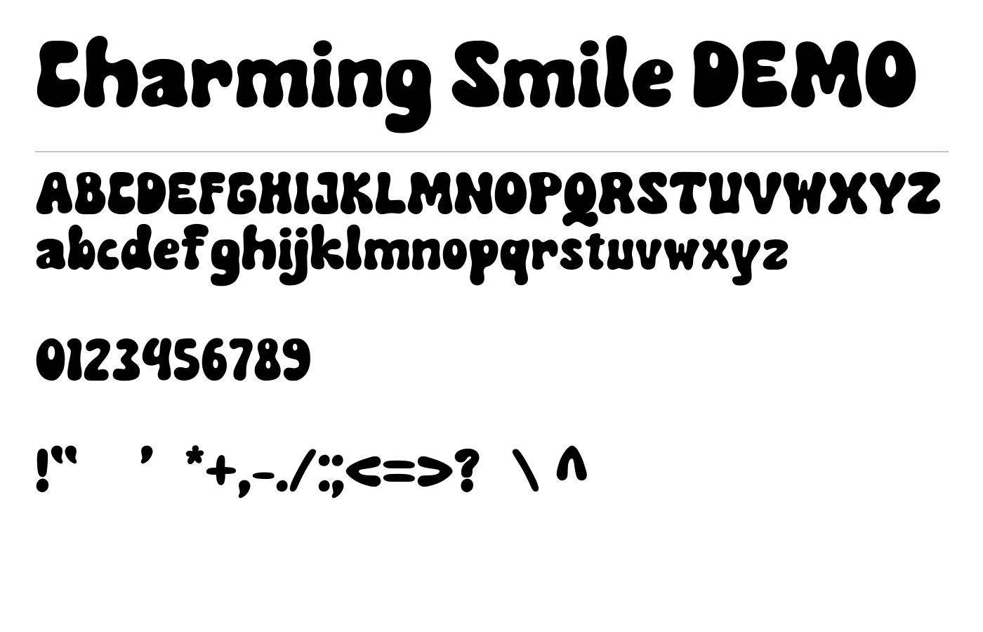 Charming Smile DEMO Font preview