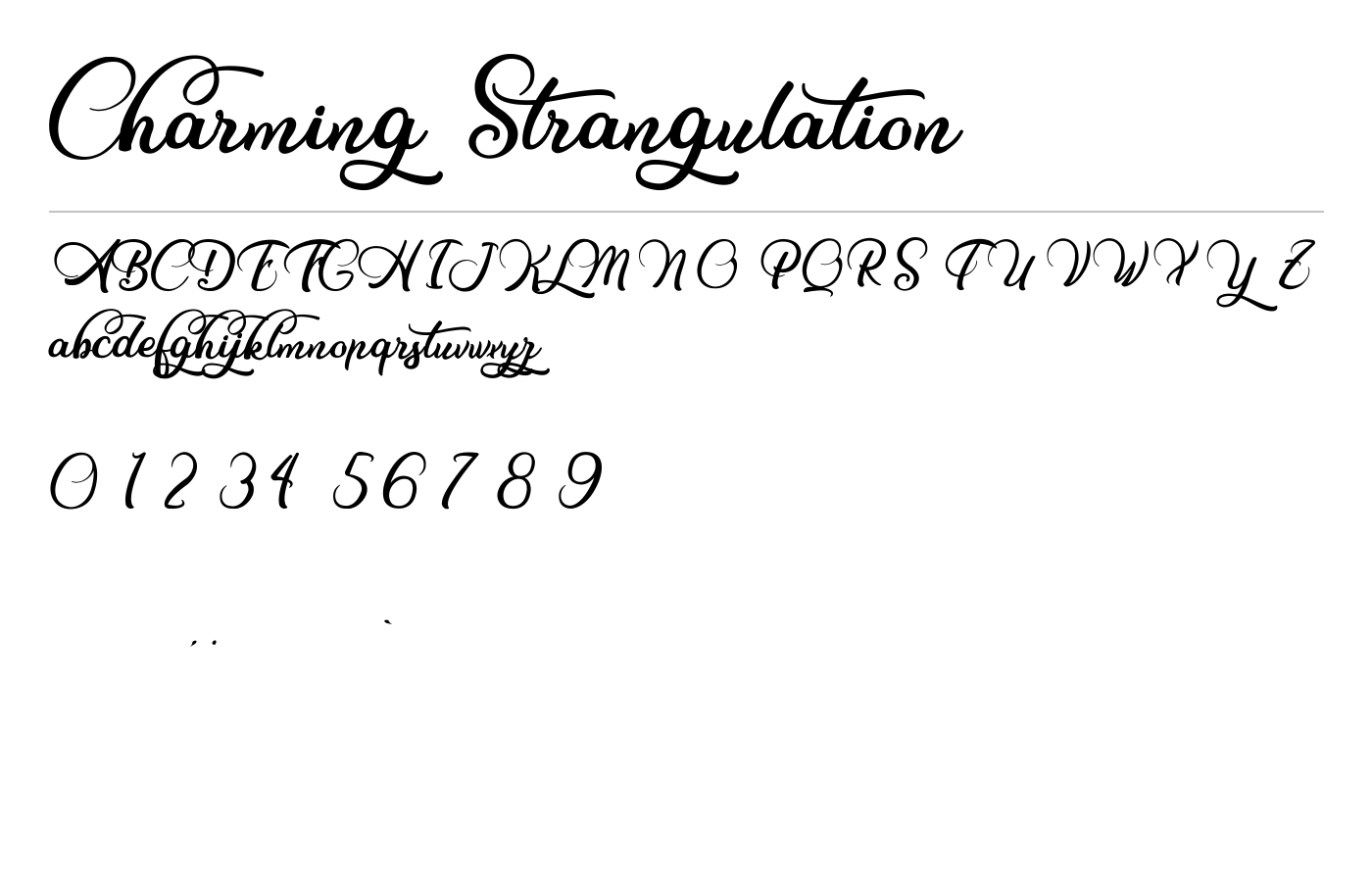 Charming Strangulation Font preview
