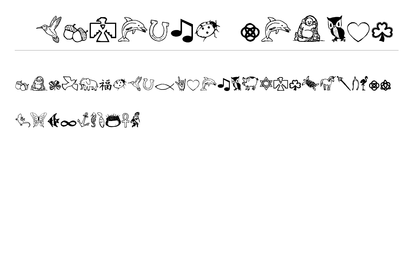 CharmingSymbols Font preview