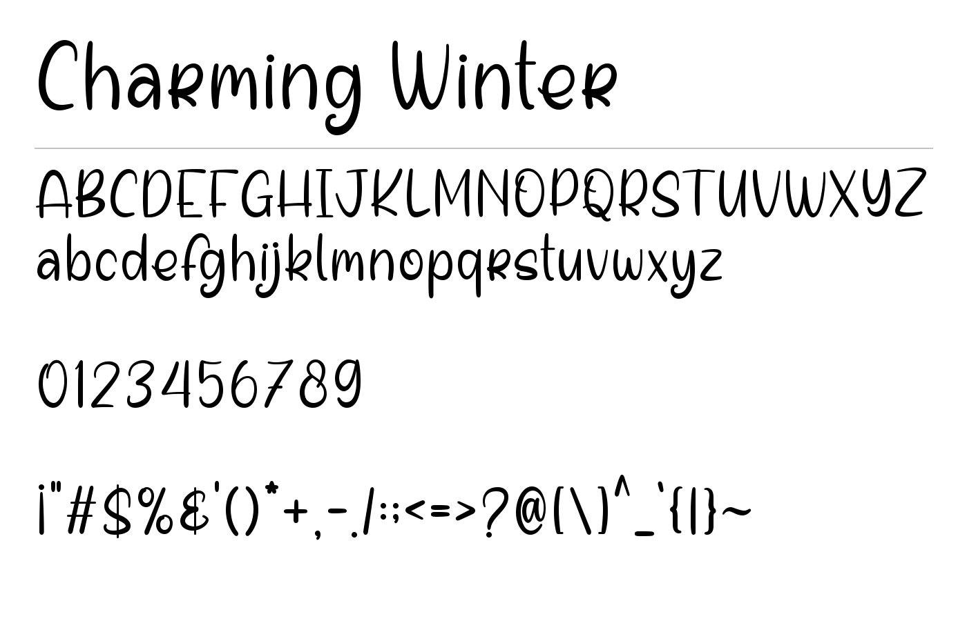 Charming Winter Font preview