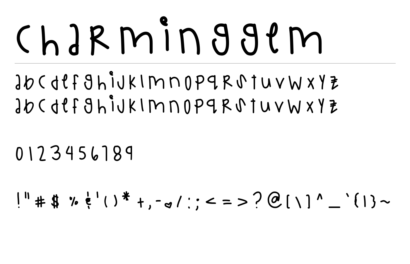 CharmingGem Font preview