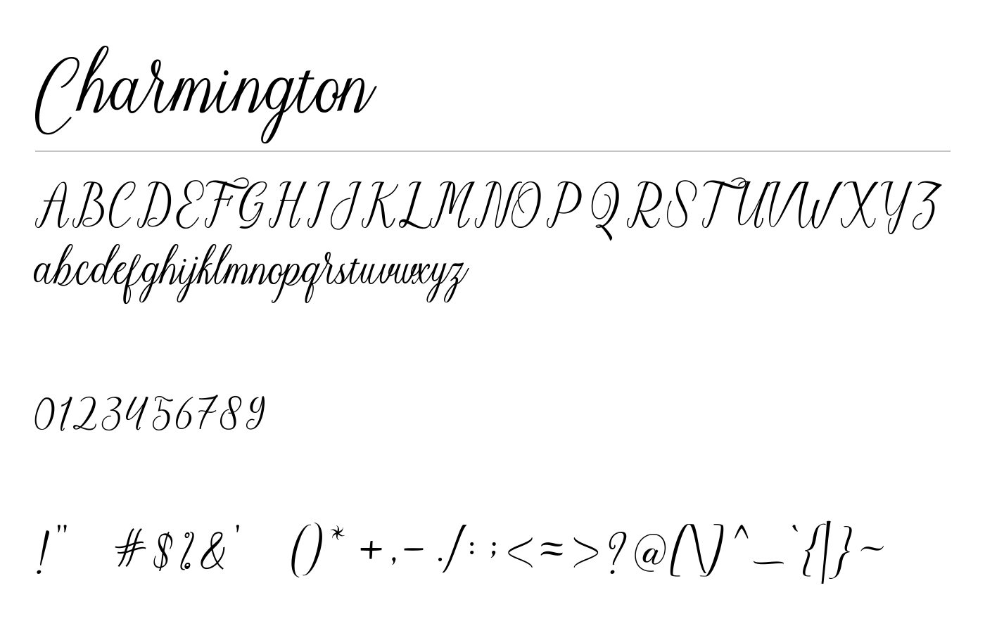 Charmington Font preview